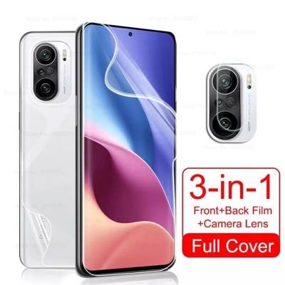 Picture of for poco f3/ mi 11x / k40 (3-in-1) combo pack ( back poly+camera lens protector+screen protector)