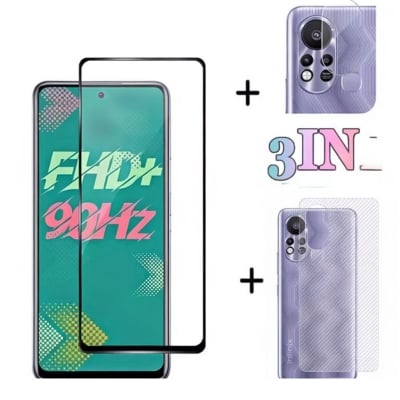 Picture of 3-in-1 combo pack of back poly, camera lens protector & screen protector for infinix hot 11s