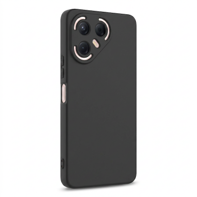 Picture of Tecno Pova 7 Pro Silicone Matte Flexible Soft Phone Case - Black - Phone Back Cover