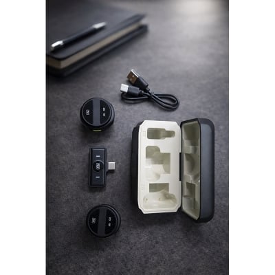Picture of X21 Wireless Microphone Same as Hollyland Lark M2. Interview, Live Broadcast, Audio Video Recording Clip on Collar Microphone. Noise Reduction Lavalier Lapel Mini Microphone