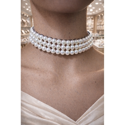 Picture of Elegant Ladies Pearl Choker Necklace