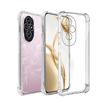 Picture of Flexible Shockproof Crystal Clear TPU Soft Bumper Back Cover with Cushioned Edges Back Cover for Honor 200 Pro 5G -Transparent