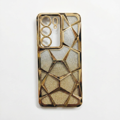 Picture of Glitter Case Compatible for Realme C75 / Realme 14X Luxury Electroplated 3D Cube, Diamond Bling Shiny Soft TPU Clear Shockproof Case Women & Teen Girls Protective Phone Cover