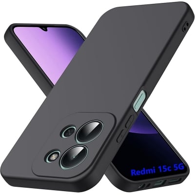 Picture of Silicone Back Cover Case for Redmi 15C 5G|Slim & Anti-Scratch|Camera Protection Back Cover Case for Redmi 15C 5G -Black