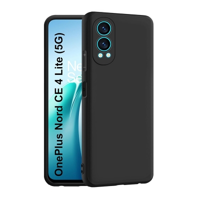 Picture of CEDO OnePlus Nord CE 4 lite / CE4 lite (5G) Back Cover | Camera Bump Protection & Inner Velvet Fabric Lining | Ultra Slim Matte Soft Rubberised Case Cover (Black)
