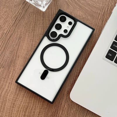 Picture of Magsafe For Samsung Galaxy S22 S23 S24 S23 PLUS S25 S25 PLUS S24FE  S23FE S23 ULTRA S22 ULTRA S23 ULTRA S24 Ultra S25 ULTRA  Magnetic Clear Case Wireless Charging Shockproof Cover Magnetic Phone Case Compatible with Magsafe Transparent Back Cover