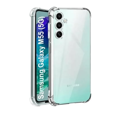 Picture of Samsung Galaxy M55 / M55s / F55 (5G) Bumper Case | Soft Jel Flexible Thin Full Protection Shock Proof Clear TPU Back Case Cover for Samsung Galaxy M55 / M55s / F55 (5G) (Transparent)