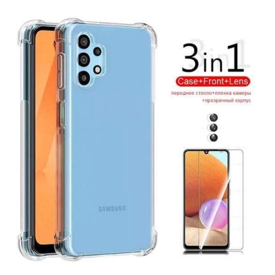 Picture of 3 in 1 case + tempered glass + camera lens protector for samsung galaxy A32 4G