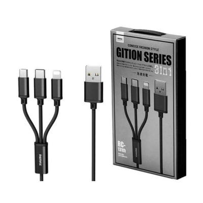 Picture of Remax CONCISE FASHION STYLE GITION SERIES 3in1 - Micro USB, Type-C, Lightning Charging Cable