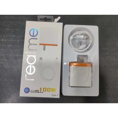 Picture of 100W SuperVOOC USB Fast Charger Adapter Compatible with Realme, OnePlus, Vivo, IQOO, Poco - Next-Level Charging Performance, Power Up in Minutes, Unbeatable Speed for Type A to C 100 Watt - White