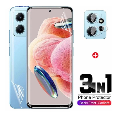 Picture of 3IN1 COMBO PACK FOR REDMI NOTE 12 4G / NOTE 12 PRO 4G NOTE 12 5G NOTE 12 PRO 5G CAMERA LENS BACK POLY SCREEN PROTECTOR