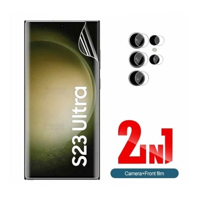 Picture of 2in1 combo pack camera lens screen protector for samsung galaxy s23 ultra