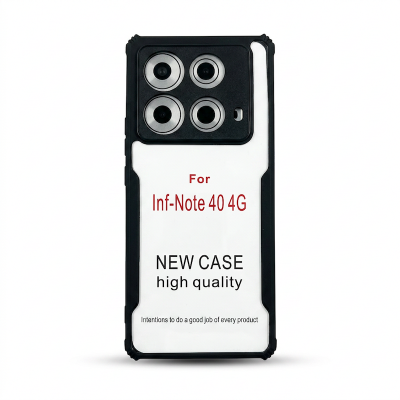 Picture of for Infinix Note 40 4G Clear Case Shockproof Transparent Hard Phone Back Cover