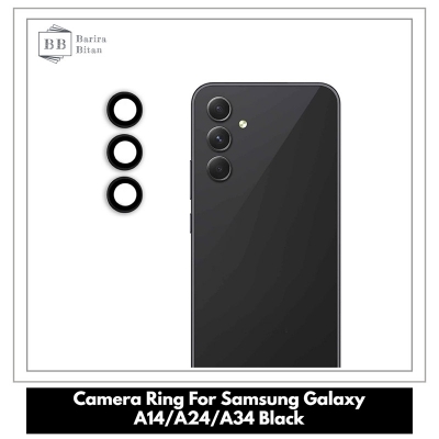 Picture of Samsung Galaxy A55 5G Black Colour WSKEN Anti Scratch Camera Ring Lens Screen Protector