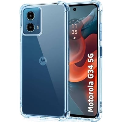 Picture of For Motorola G34 Flexible Clear Transparent Soft TPU Back Case Cover