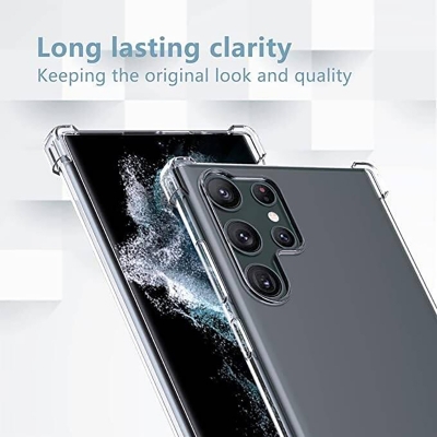 Picture of Samsung Galaxy S23 Ultra Soft TPU Clear Transparent Shockproof Airbag Back Cover Case