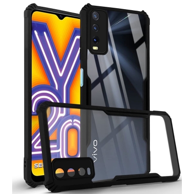 Picture of Transparent Shockproof Back Cover with Camera Protection for Vivo Y20, Y20i, Y12A, Y12s, Y20G - Long-Lasting and Usable Back Cover Solution