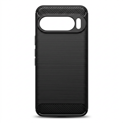 Picture of Compatible with Google Pixel 9 Pro XL, Case Soft TPU Bumper Flexible [Shock Absorption] [Carbon Fiber Texture] Protective Cover for Pixel 9 Pro XL (2024), Black