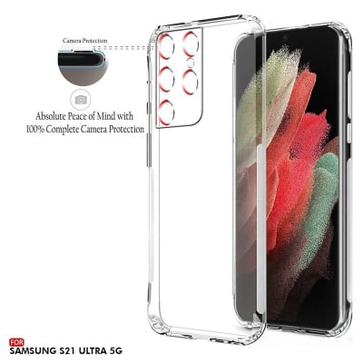 Picture of Samsung galaxy S21 ultra 5g Transparent Soft Flexible Clear TPU Back Case Cover
