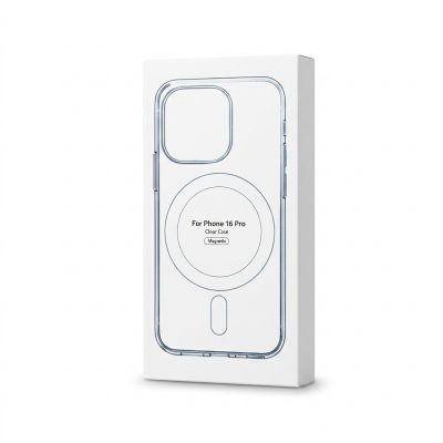 Picture of FOR IPHONE 16 / 16 PRO / 16 PRO MAX MagSafe Compatible Shockproof Transparent Slim Fit Wireless Charging supported Frosted Border Phone Back Case Mobile Cover