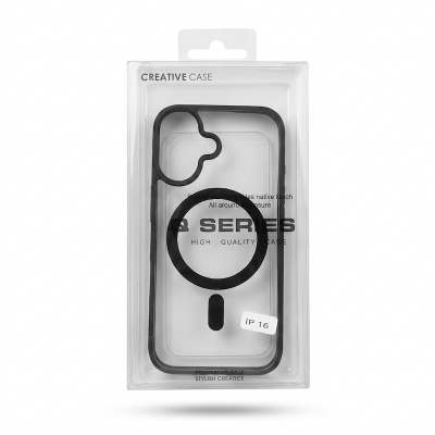 Picture of FOR IPHONE 16 / 16 PRO / 16 PRO MAX MagSafe Compatible Shockproof Transparent Slim Fit Wireless Charging supported Frosted Border Phone Back Case Mobile Cover
