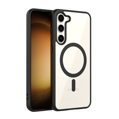 Picture of Samsung Galaxy MagSafe Compatible Shockproof Transparent Slim Fit Wireless Charging supported Frosted Border Phone Back Case Mobile Cover (Samsung Models - Samsung S24FE