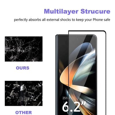 Picture of GlassPro Samsung Z Fold 6 | Samsung Z Fold 5 | Samsung Z Fold 4 Front 2.5D Premium 9H Tempered Glass Screen Protector