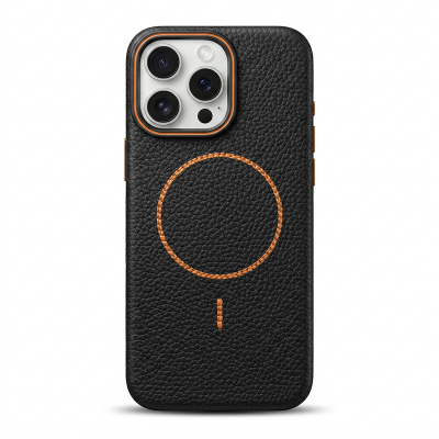 Picture of for iphone 15 / 15 pro / 15 pro max syndee soft fiver texture back cover black cover