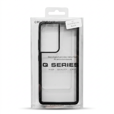 Picture of Q Series Case For Samsung Galaxy S21 Ultra Transparent Black Shockproof Camera Protective Premium Quality Back Cover