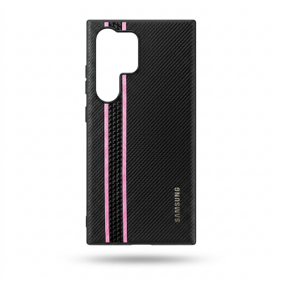 Picture of For Samsung Galaxy S24 Ultra Case Leather Foldable Ultrathin Hard PC Carbon Fiber Cover All-Inclusive Protection