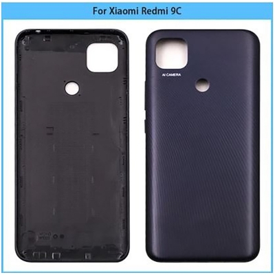 Picture of Xiaomi Redmi 9C - ( Polycarbonate Plastic ) Casing / Back Shell / Back Panel / Battery Cover / Back Door / Back Replacement Part With Button