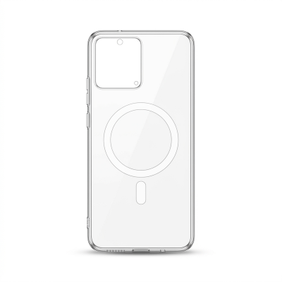 Picture of Product details of Xiaomi Redmi 12 4g/5g Berlia Transparent Magnatic Magsafe Anti Yellow Clear Protective Phone Case Back Cover