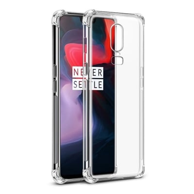 Picture of OnePlus 6 Transparent Shockproof Airbag Cover with Corner Bumps TPU Case