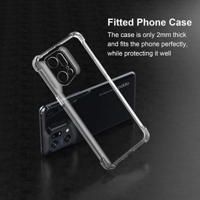 Picture of Cresee for Oppo Find X5 Pro 5G Case, with [Reinforced Corners] [Camera Protection] Crystal Clear Cover Bumper Slim Fit Shockproof Flexible TPU Phone Case for Find X5 Pro (Transparent)