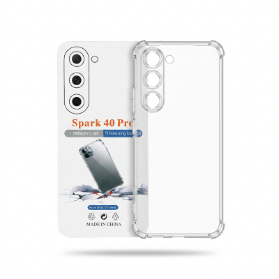 Picture of Techno Spark 40 Pro Flexible Clear Transparent Soft TPU Back Case Cover with bumper