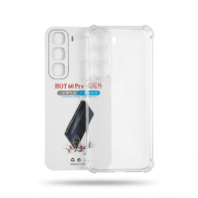 Picture of Infinix Hot 60 Pro Plus 4G Flexible Clear Transparent Soft TPU Back Case Cover with bumper