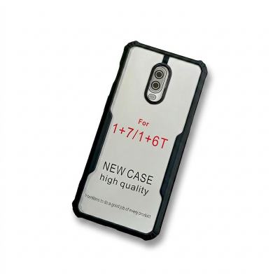 Picture of For OnePlus 7 / OnePlus 6T (1+7 / 1+6T) Edge-Reinforced Shockproof Cushion Back Clear Hybrid Transparent Hard Cover Casing