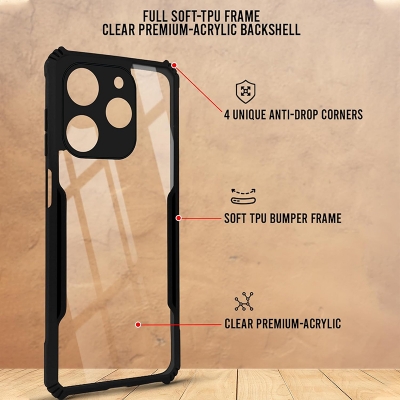 Picture of Tecno Spark Go 2024 / Infinix Smart 8 Edge-Reinforced Shockproof Cushion Back Clear Hybrid Transparent Hard Cover Casing