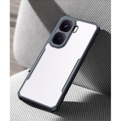 Picture of CEDO iQOO Neo 10/Neo 10 Pro Back Case Cover | Camera Protection Shockproof Bumper-Edge | Acrylic Crystal Clear 360 Degree Protection TPU+PC | Transparent Eagle Back Case Cover (Black) iQOO Neo 10/Neo 10 Pro