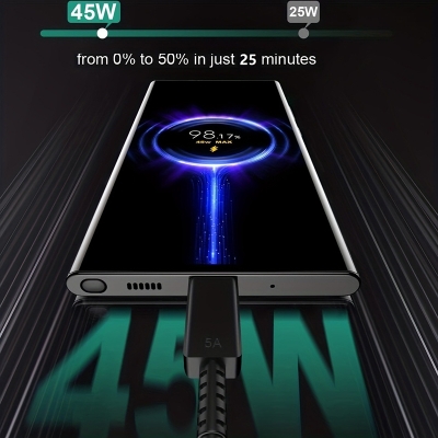 Picture of 45W PD Charger Super Fast Charge for Samsung Galaxy S24 S23 Ultra Note 10 Plus USB C Type C Cable Mobile Phone Charger Adapter