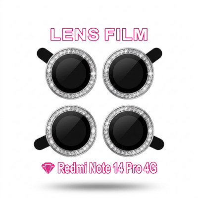 Picture of Stone Ring Xiaomi Redmi Note 14 Pro Lens Protectors Metal Ring Case Camera Tempered Glass Protector