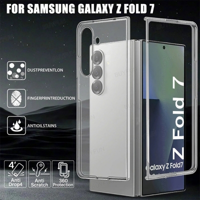 Picture of For Samsung Galaxy Z Fold 7 Clear Cover zFold7 ZFold7 5G Clear Phone Case Anti-Fall Front and Back Bumper Shockproof Coque