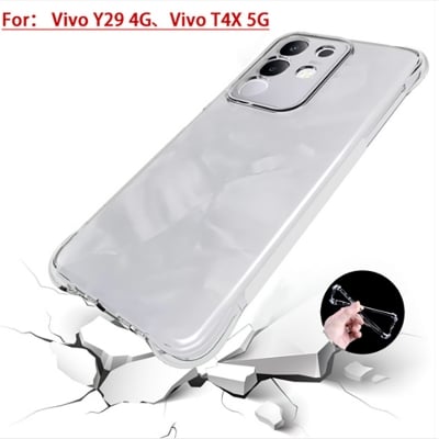 Picture of Vivo Y29 4G/Vivo T4X 5G Premium Silicone Case Crystal Clear Soft TPU Ultra-Thin Transparent Flexible Mobile Phone Back Cover