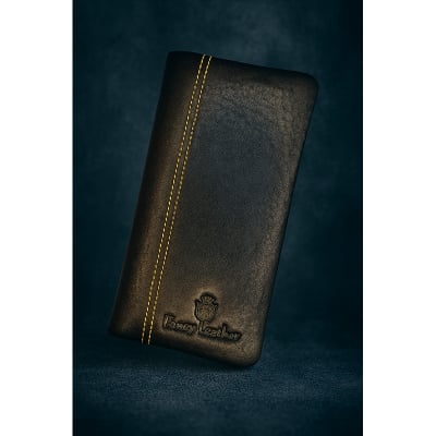 Picture of Classic Wallet Man Full Black Leather Wallet Rfid Business Long Wallets - Wallet For Men - Money