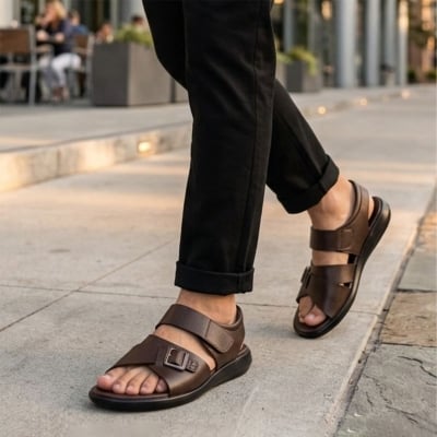 Picture of Men’s Buckle Strap Sandal - Brown