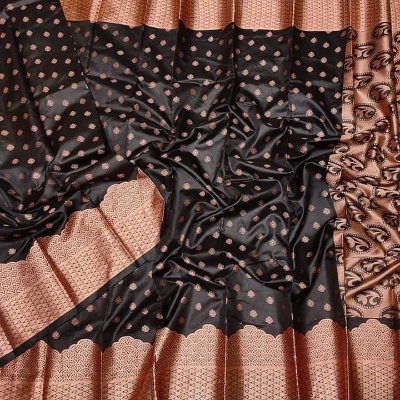 Picture of New Soft Silk Katan Saree for Women - Elegant Design, No Blouse Piece, Perfect for Any Occasion