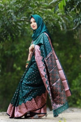 Picture of New Soft Silk Katan Saree for Women - Elegant Design, No Blouse Piece, Perfect for Any Occasion