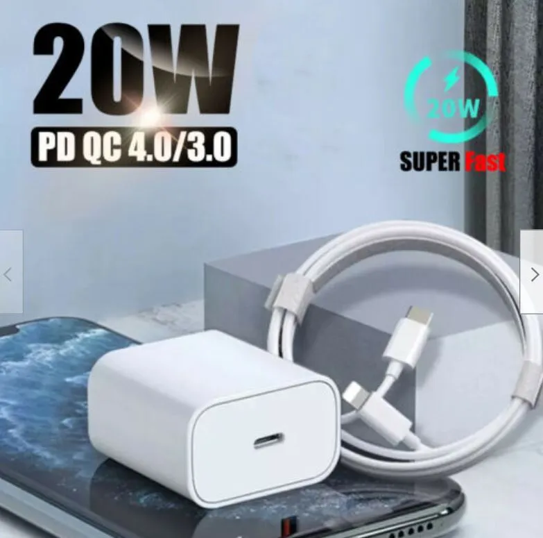 Picture of For iPhone 20W Power Adapter Charger USB-C To Lightning Cable US EU Plug Fast Charger for iPhone