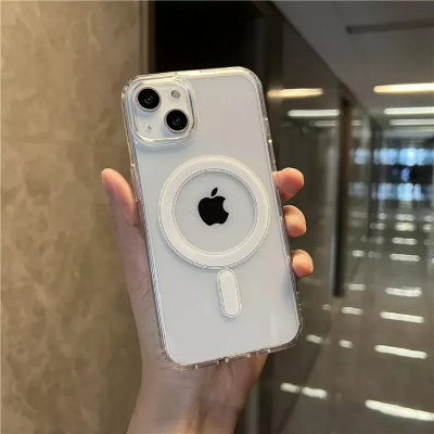 Picture of For iPhone 13 Magsafe Magnetic Wireless Charging Case Clear Shockproof Soft Silicone Protect Back Cover