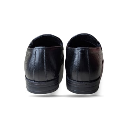 Picture of Men’s Luxury Chain-Bit Loafer with Crocodile Finish - Black